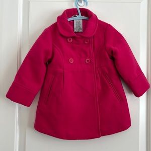 New berry pink pea coat size 18m